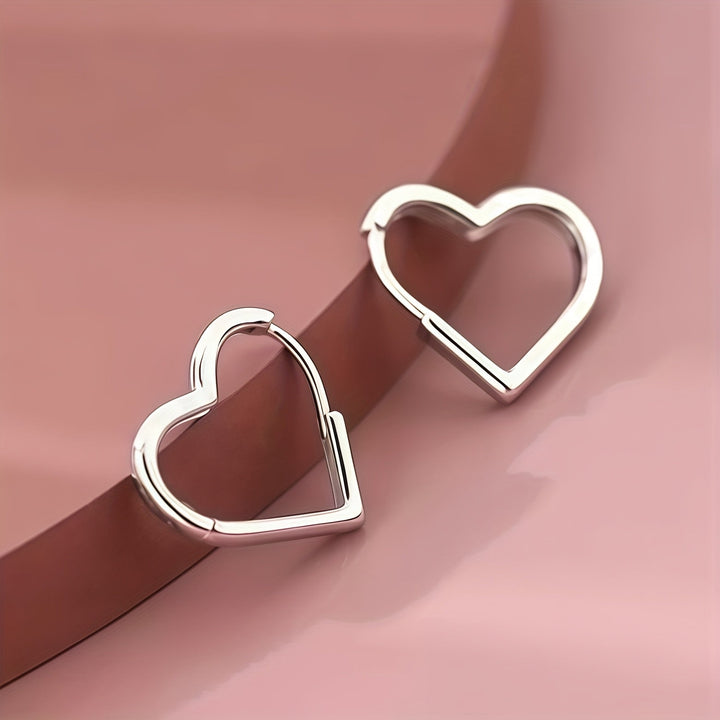 Heart-Shaped Earrings in Gold-Plated Stainless Steel