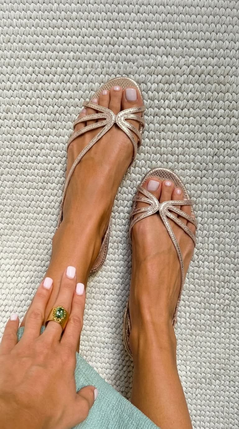 Niamh | Golden Sandals Summer Elegance