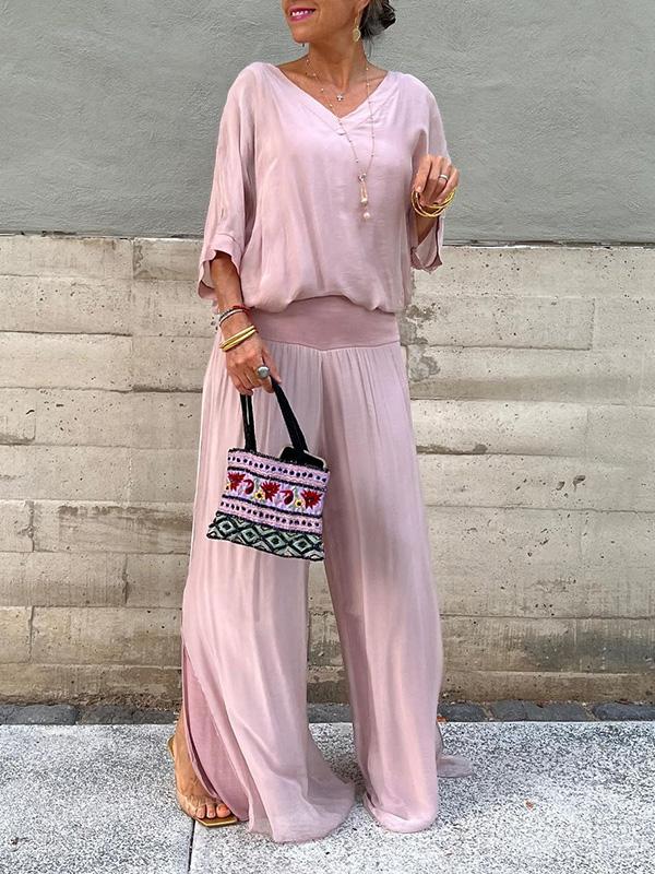 ESTRID – TWO-PIECE SET WITH ELEGANT CHIFFON TROUSERS