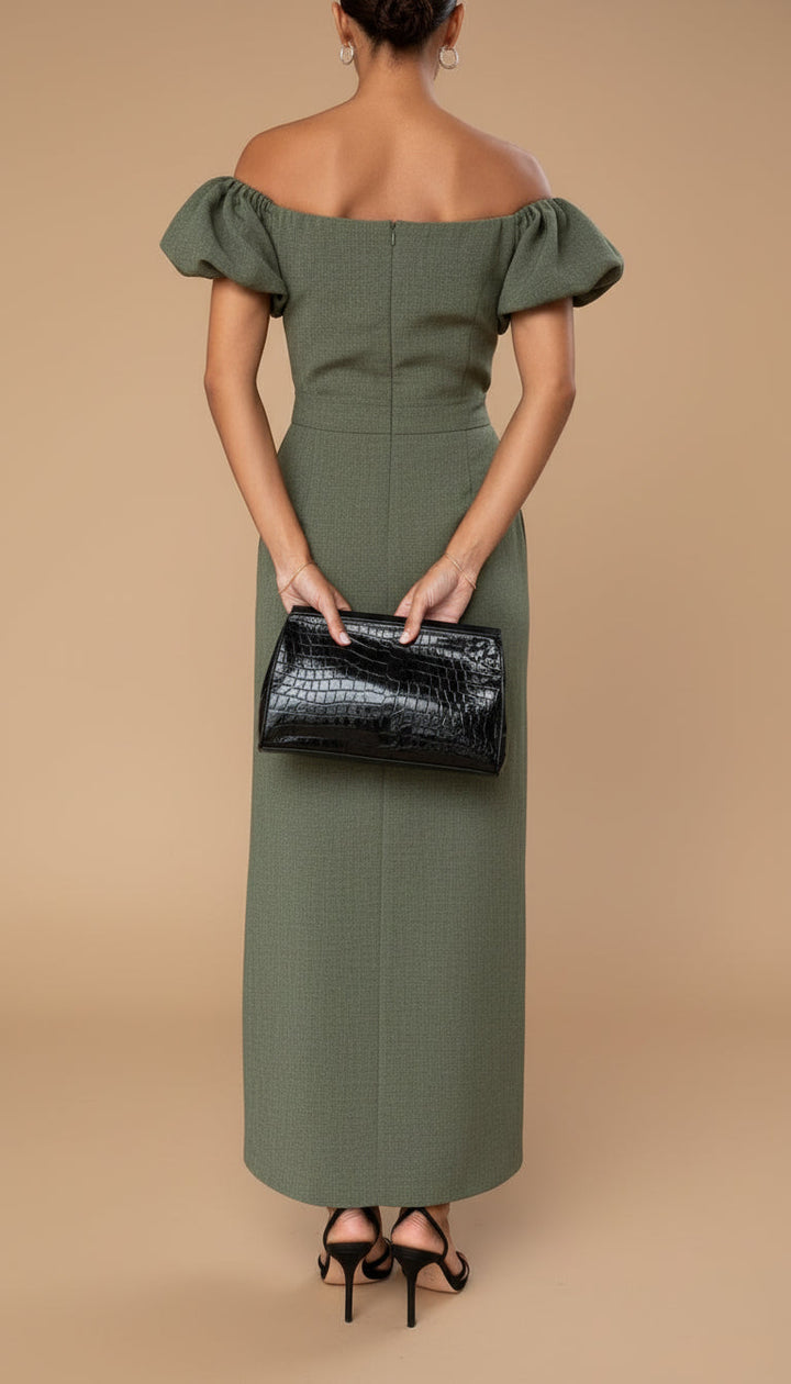 Sinéad | Elegant Midi Dress with Defined Waist and Timeless Evening Style