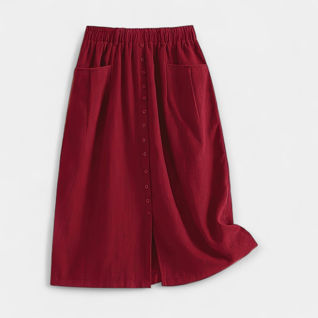 Midi Skirt with Vintage Print