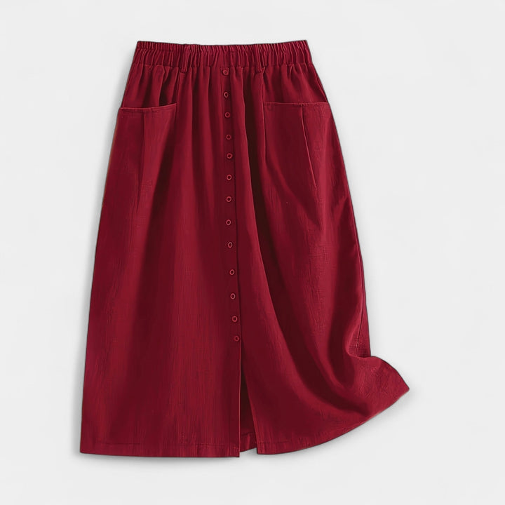 Midi Skirt with Vintage Print
