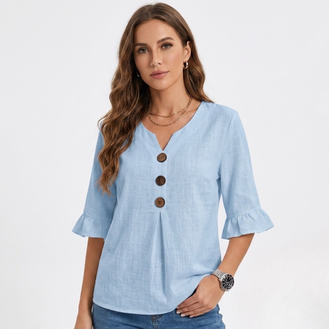 Lotte - Simple Blouse with Buttons