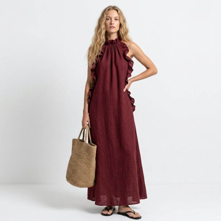 Mette - Bohemian maxi dress with ruffles