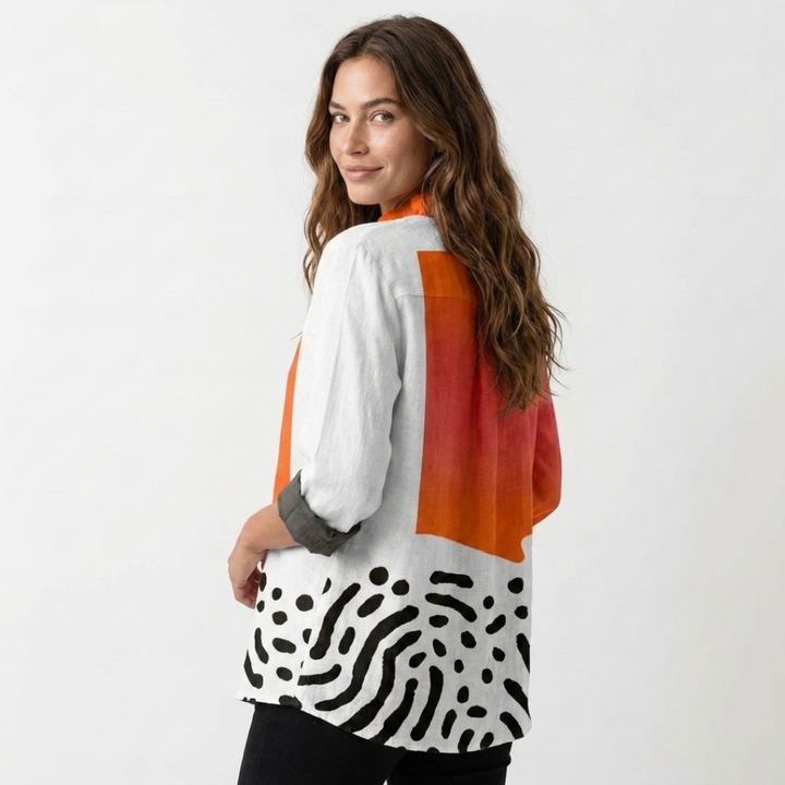 Niamh - Elegant Linen Summer Blouse
