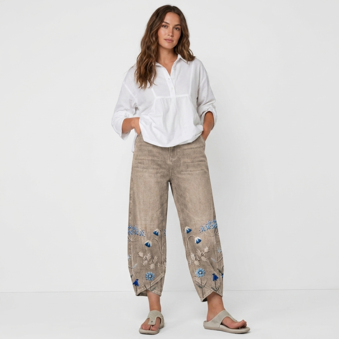 Felicia - Relaxed pants with embroidery