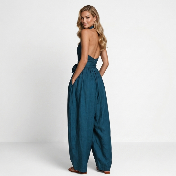 Dina - Jumpsuit with crossover neckline