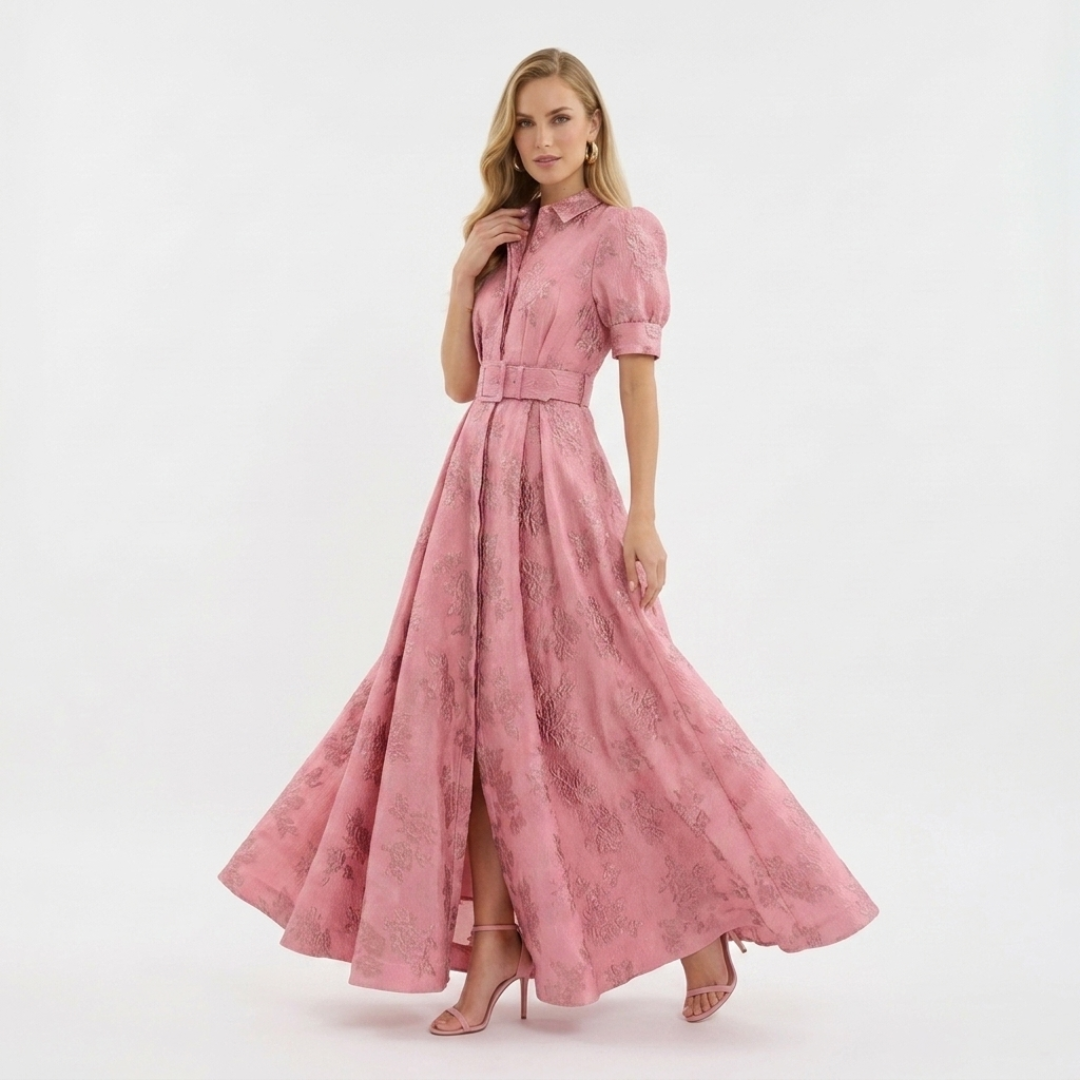 Elise - Puff sleeve dress with short sleeves