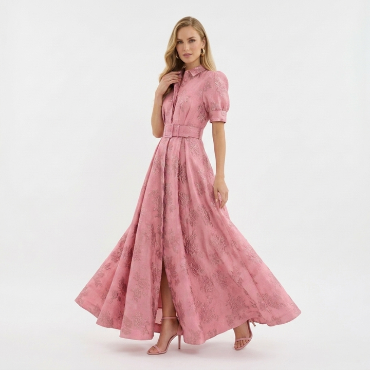 Elise - Puff sleeve dress with short sleeves