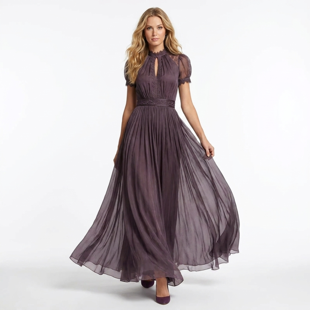 Nuala - Long Dress with Deep Neckline