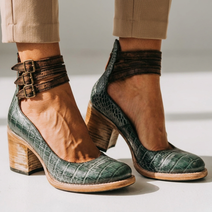 Aisling - Comfortable Leather Heeled Shoes