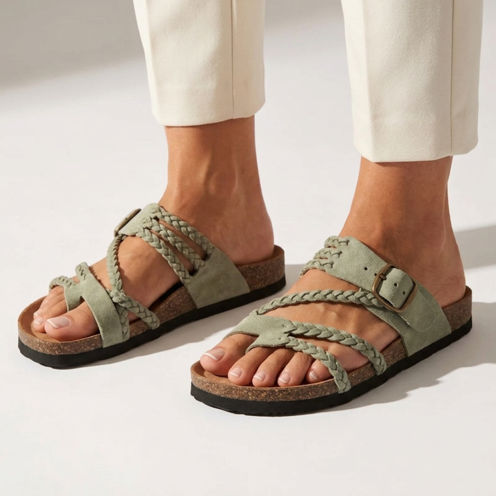 Niamh – Woven Cork Sandals