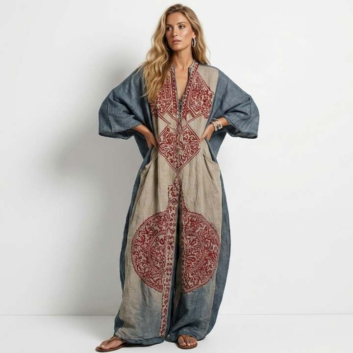Freja - Jumpsuit with Vintage Print