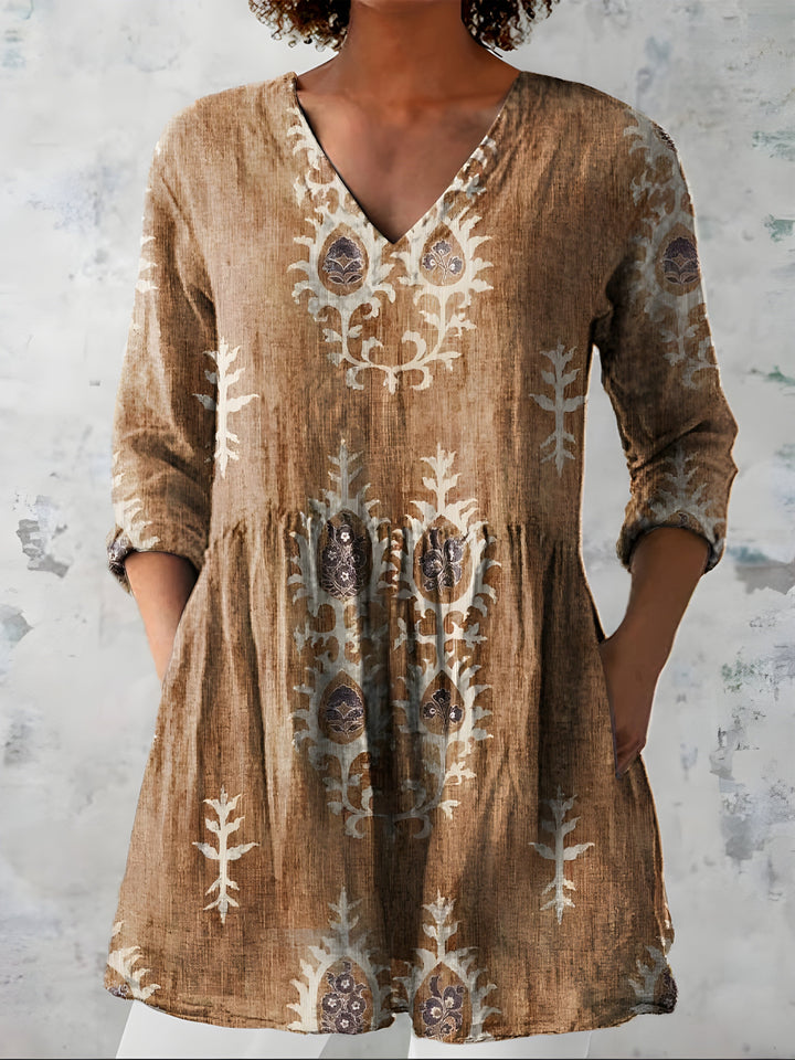 Aoife | Long Blouse with V-Neck