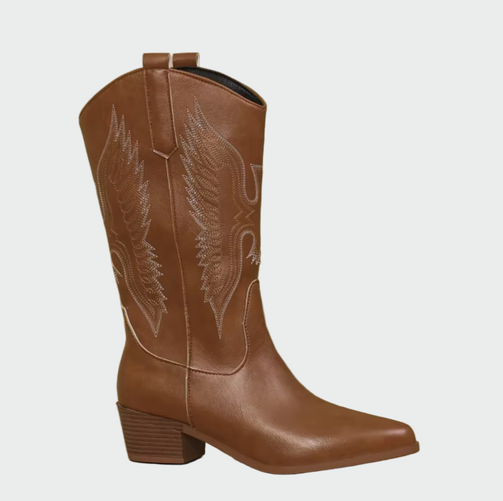 Carla - Cowboy Boots in Black Leather