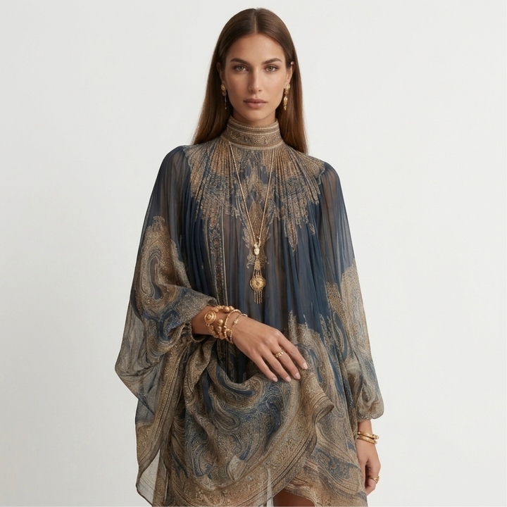 Gráinne – Short Dress with Asymmetric Neckline