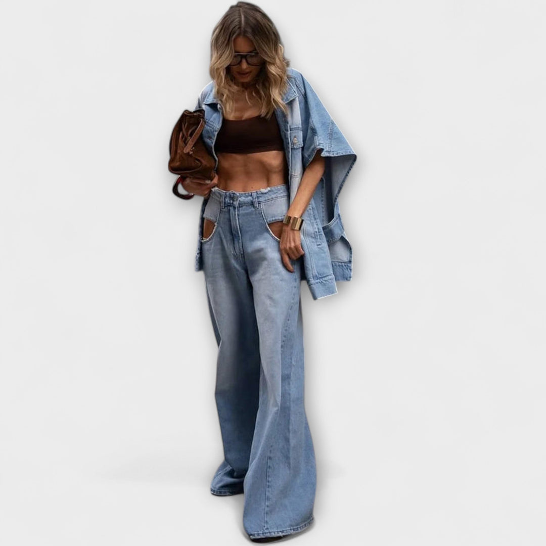 Niamh – Sleeveless Denim Set