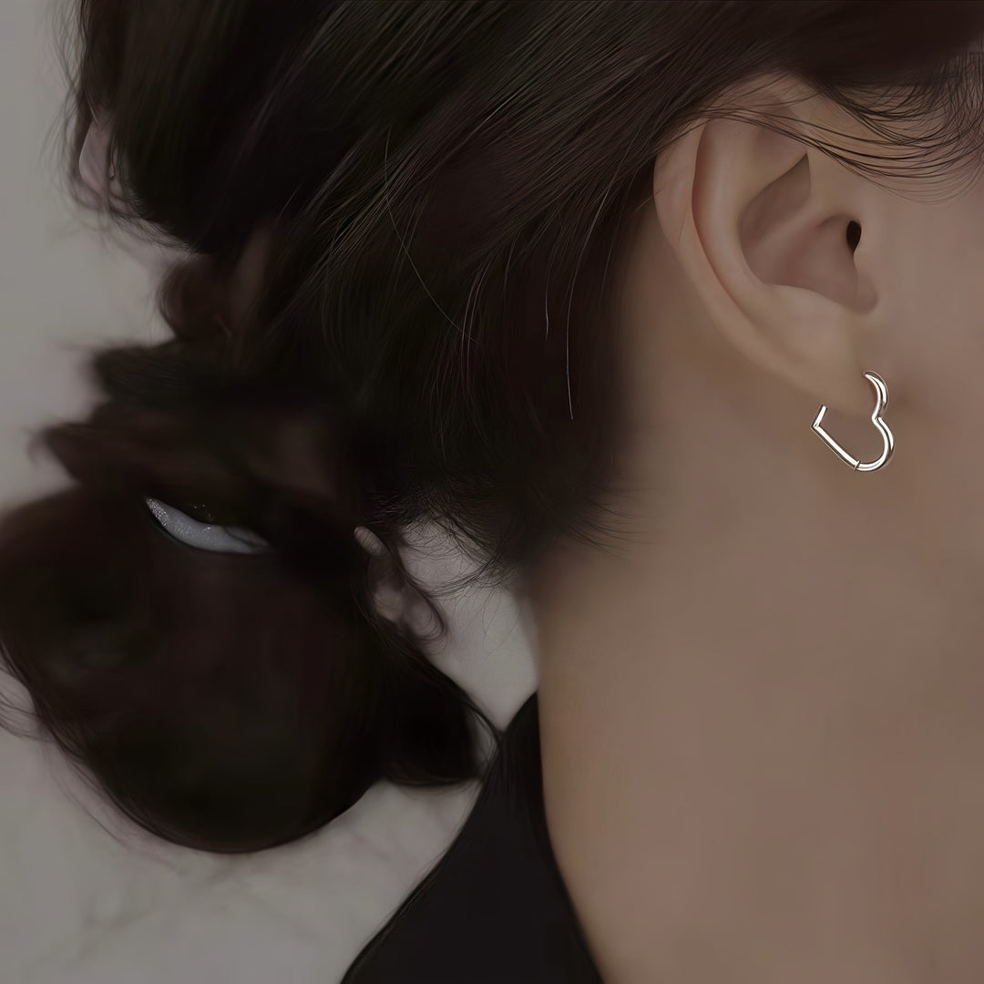 Heart-Shaped Earrings in Gold-Plated Stainless Steel
