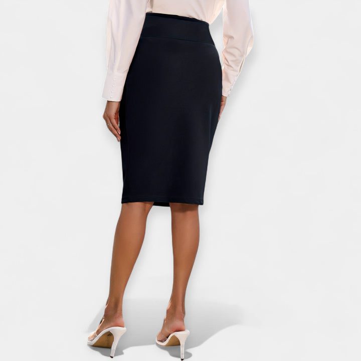 Casual High-Waisted Midi Skirt