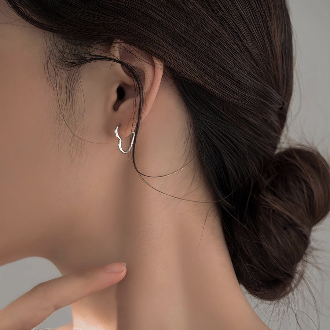 Heart-Shaped Earrings in Gold-Plated Stainless Steel