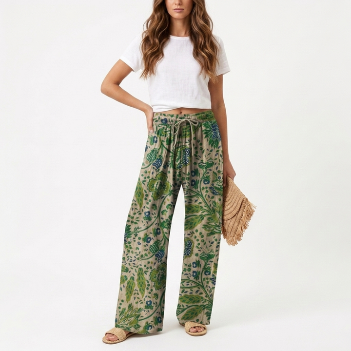 Róisín - High-Waisted Floral Pants