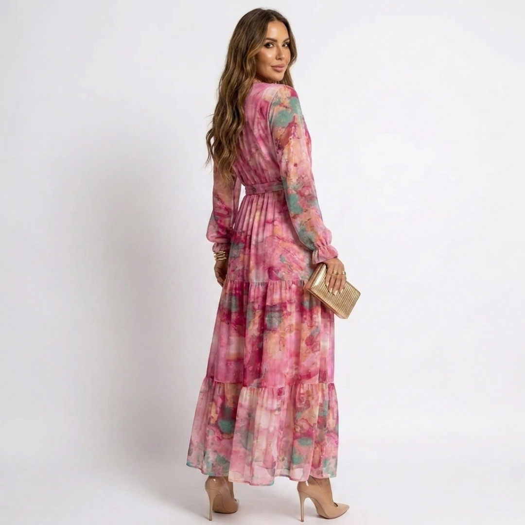 Ciara - Dress with Crossover Design and Floral Pattern