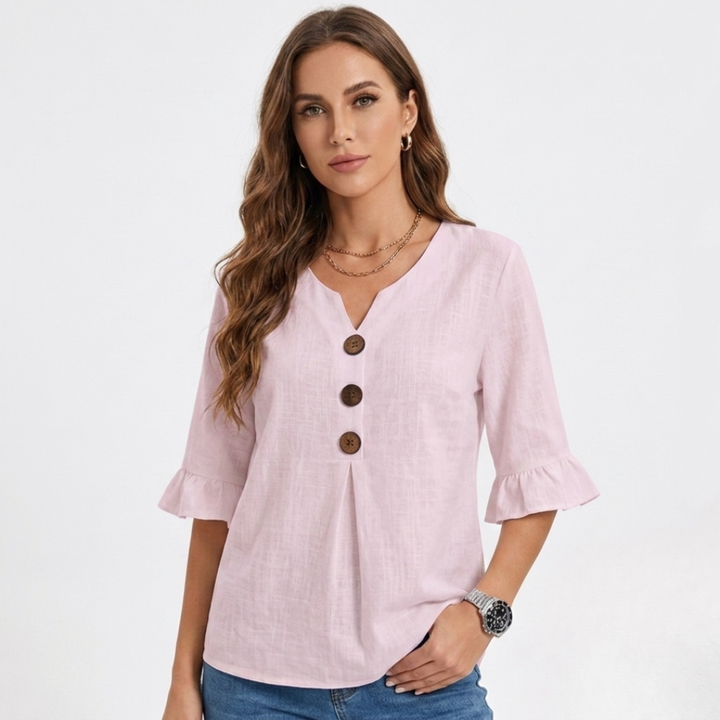 Lotte - Simple Blouse with Buttons