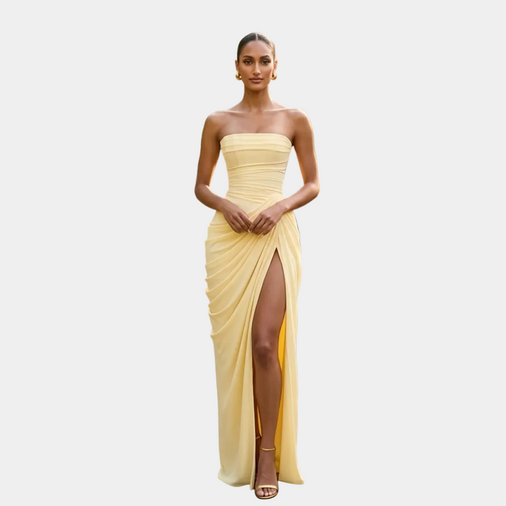 Nuala – Gala Maxi Dress with Corset and Refined Draping