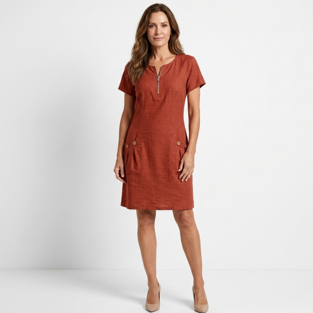 Gráinne - Elegant Dress with Zip Closure
