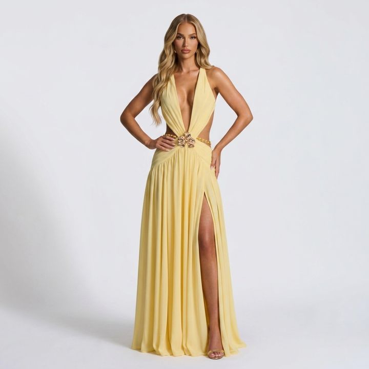 Róisín - Maxi Dress with Deep Neckline