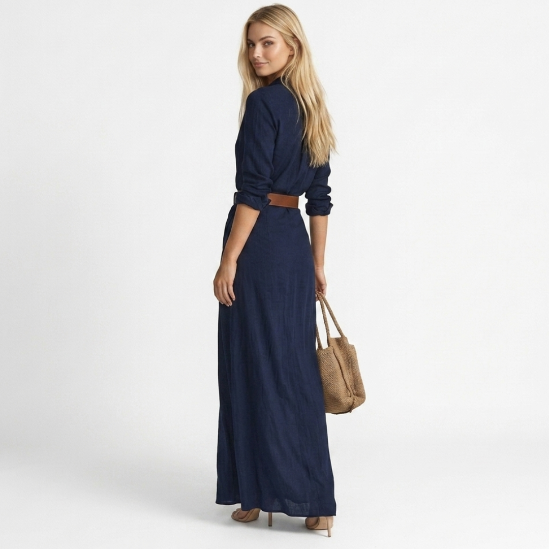 Sadhbh - Long Dress with Deep Neckline