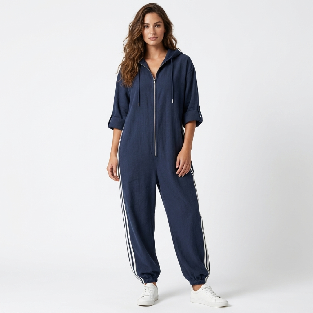 Ciara - Striped Jumpsuit in Sporty Style
