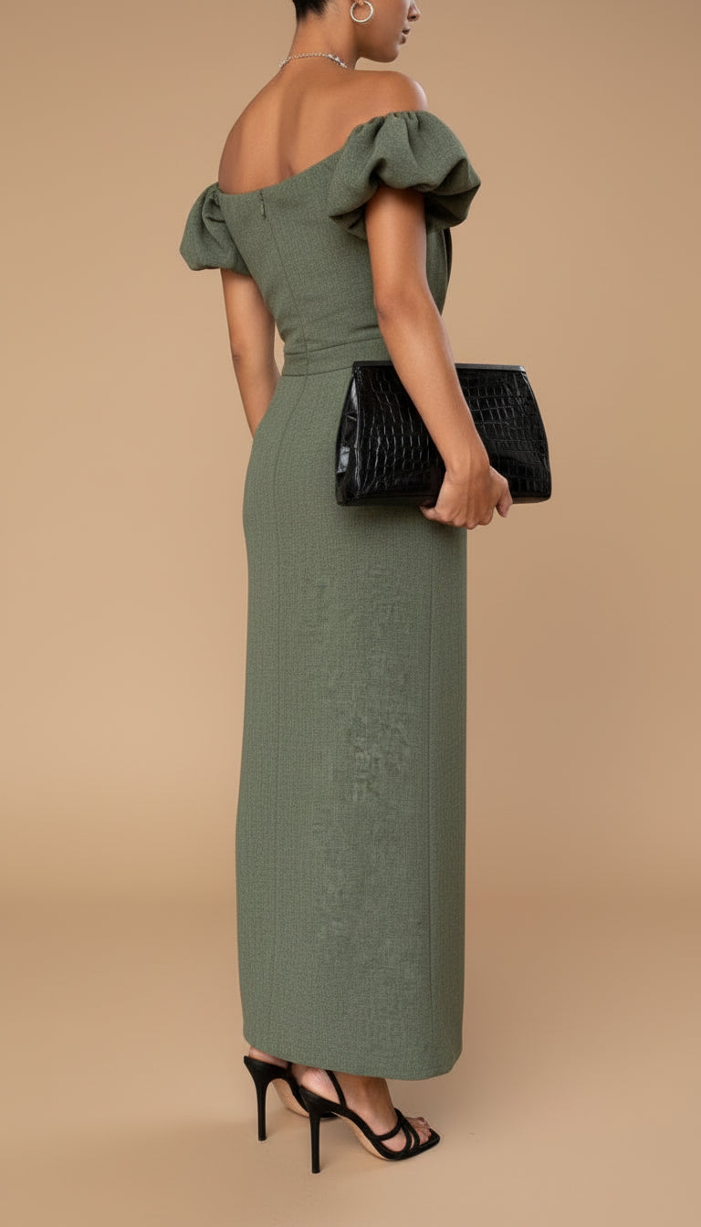 Sinéad | Elegant Midi Dress with Defined Waist and Timeless Evening Style