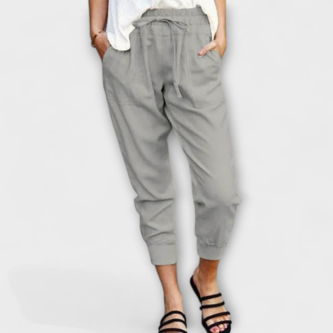 Lærke – Lightweight linen trousers with cotton blend