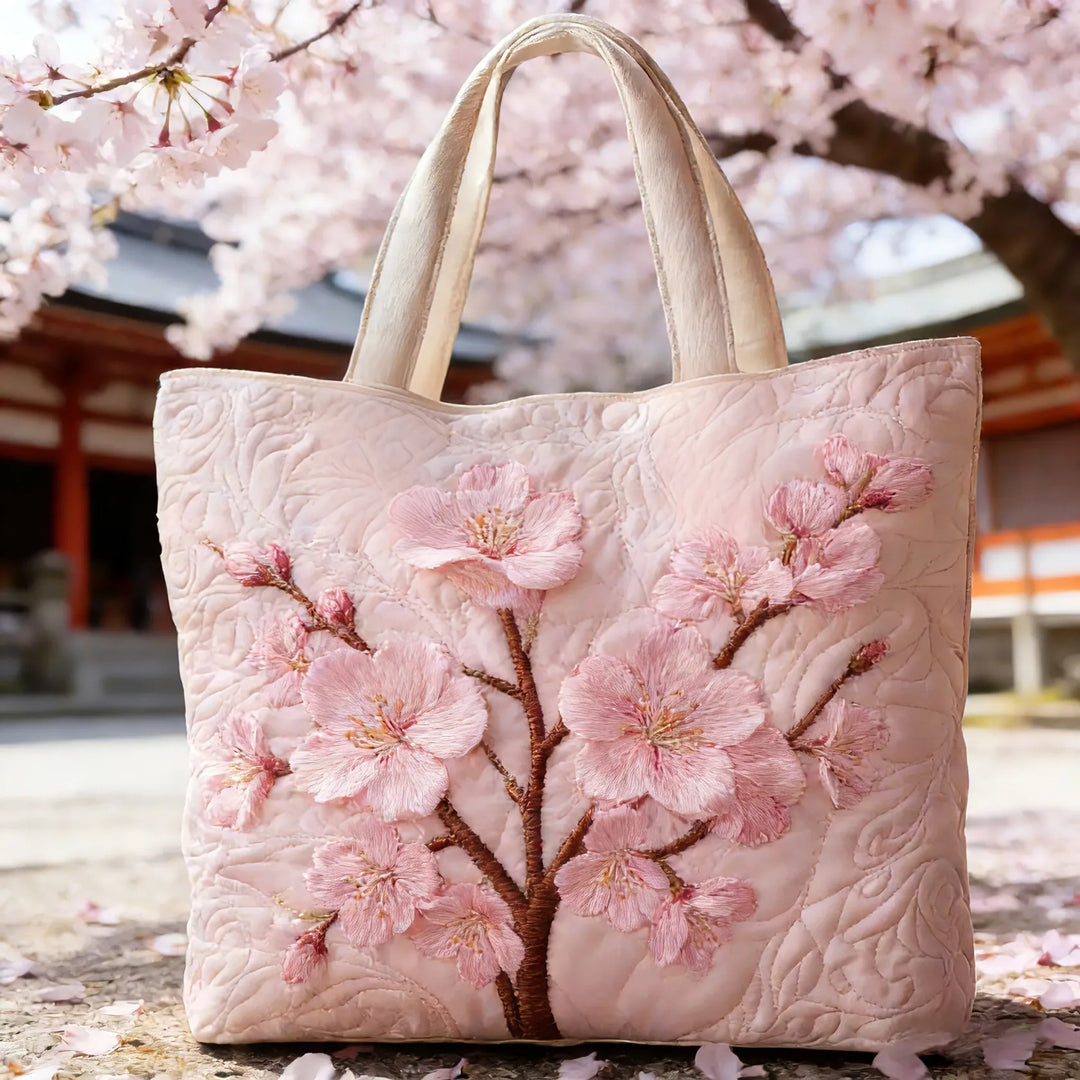 Blossom Serenity | Handmade Quilted Tote Bag