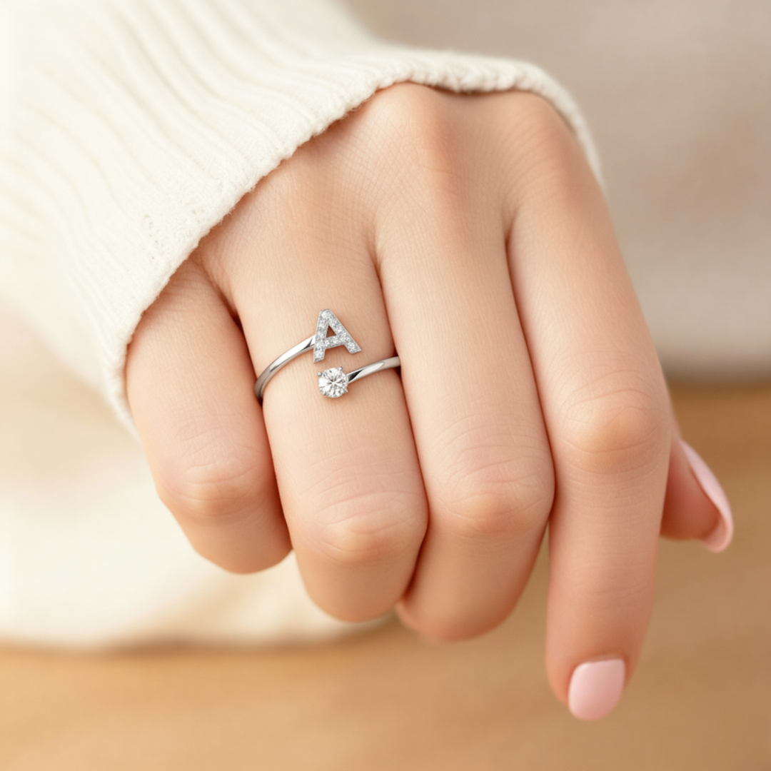 Camille - Adjustable ring with initials