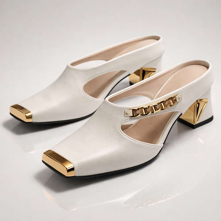 Niamh - Gold Block Heels