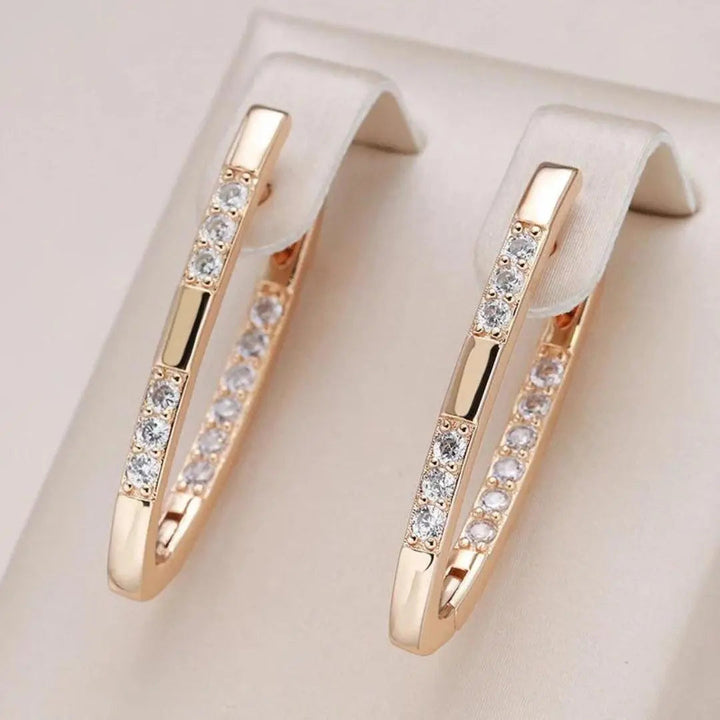 Elegant Earrings with Zirconia Stones