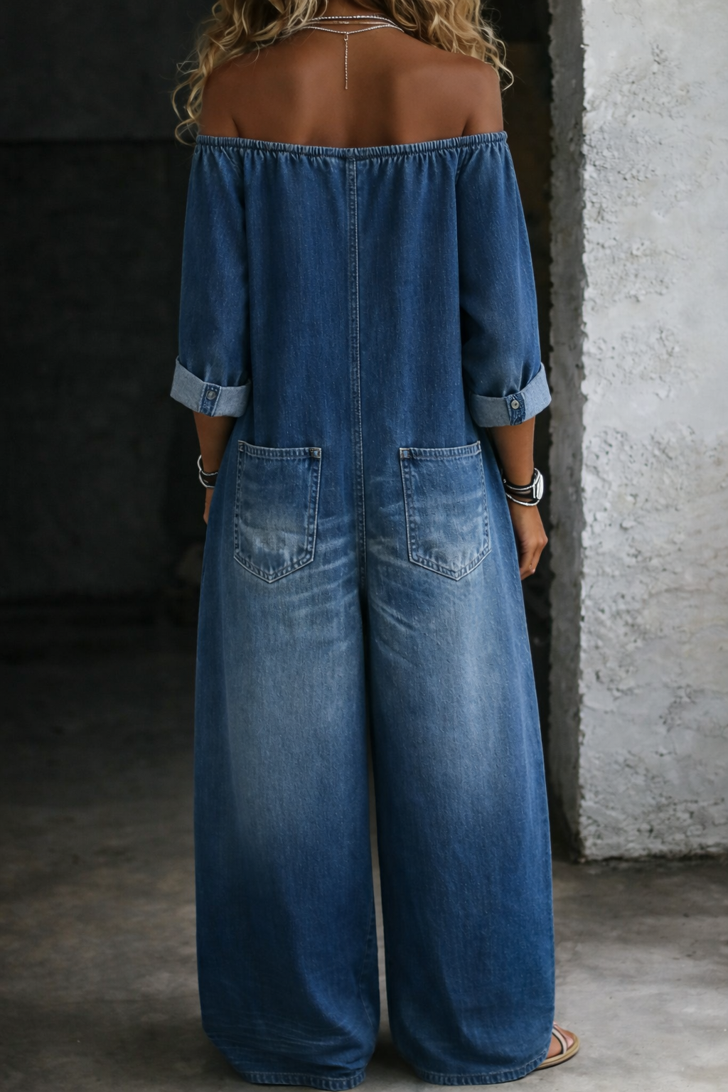 Siobhán™ | Off-Shoulder Denim Jumpsuit