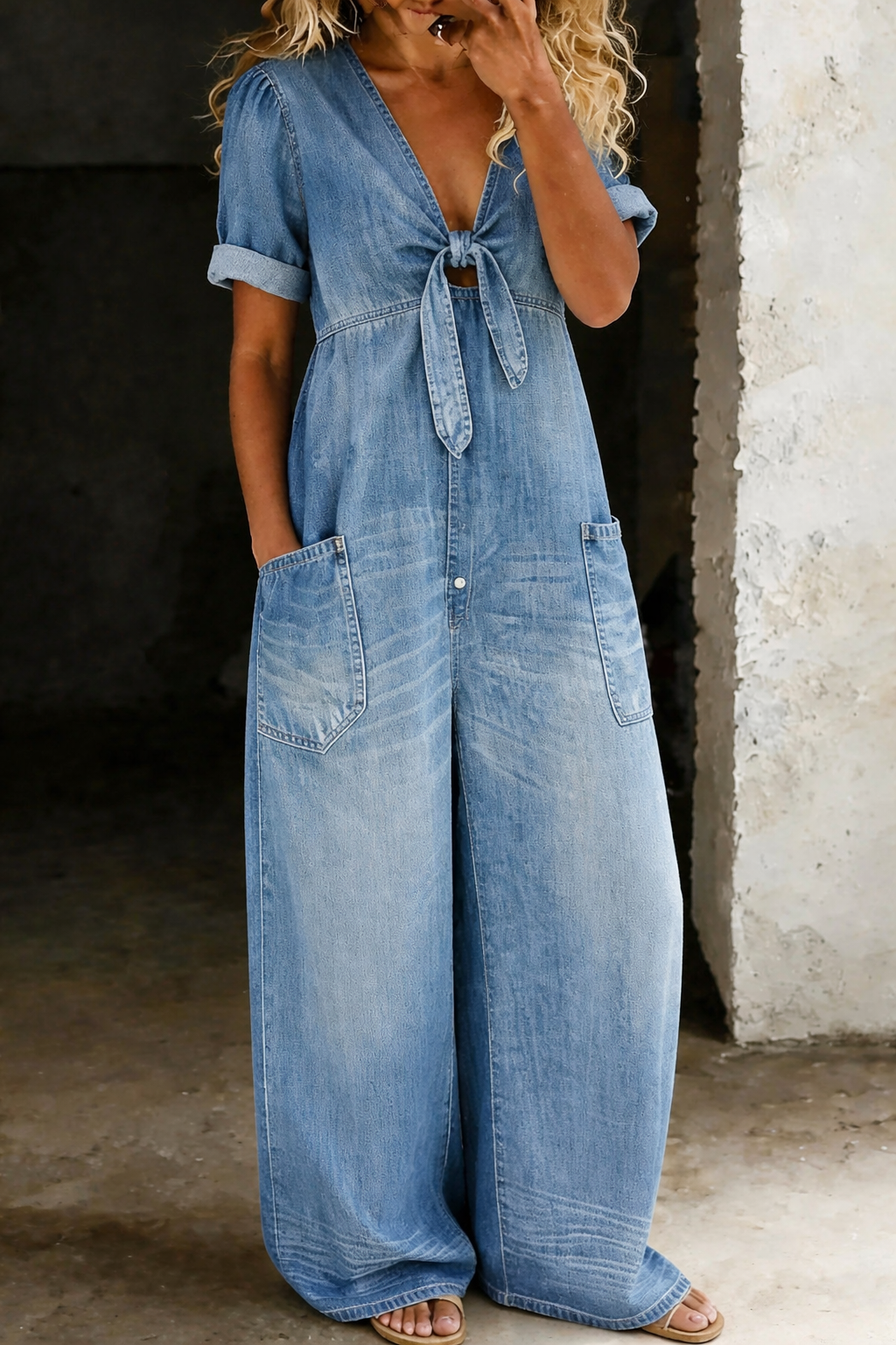 Maja™ | V-neck Denim Set
