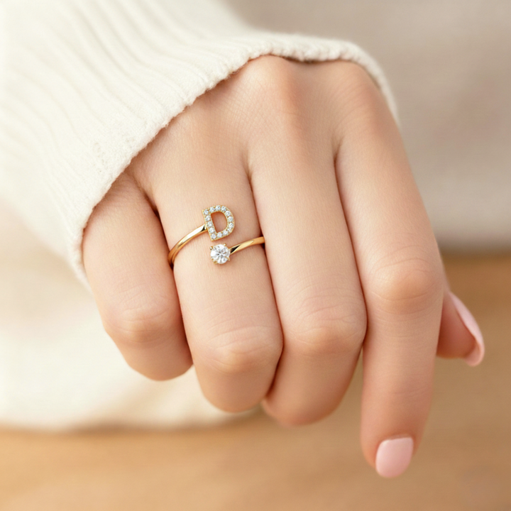 Camille - Adjustable ring with initials