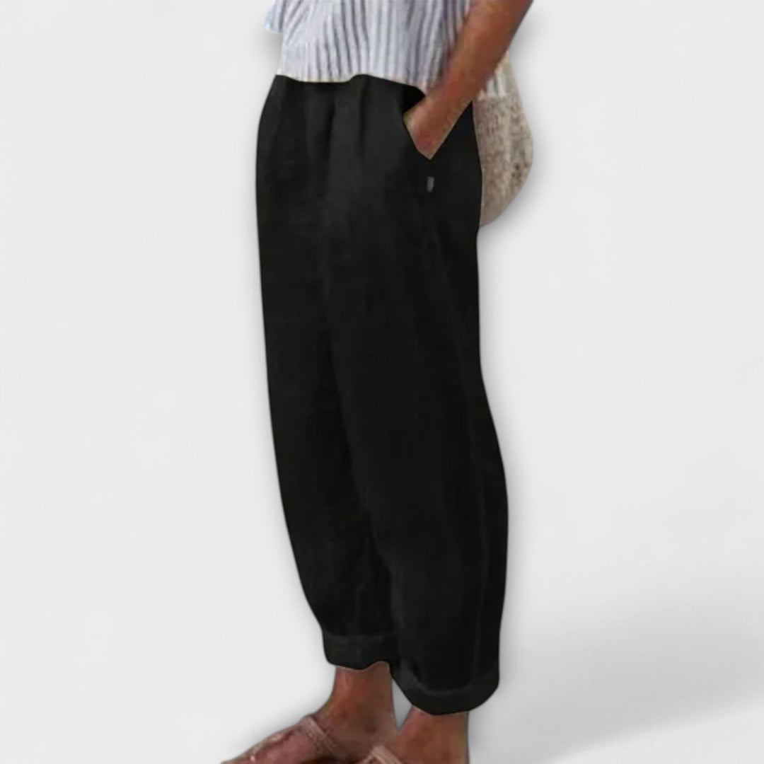 Karen - Trousers with soft waist and side pockets