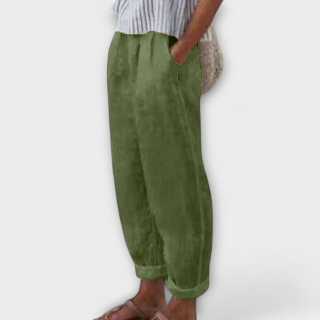 Karen - Trousers with soft waist and side pockets