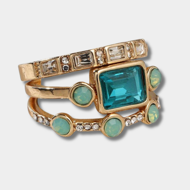 Ciara - Ring Set with Blue Vintage Crystal