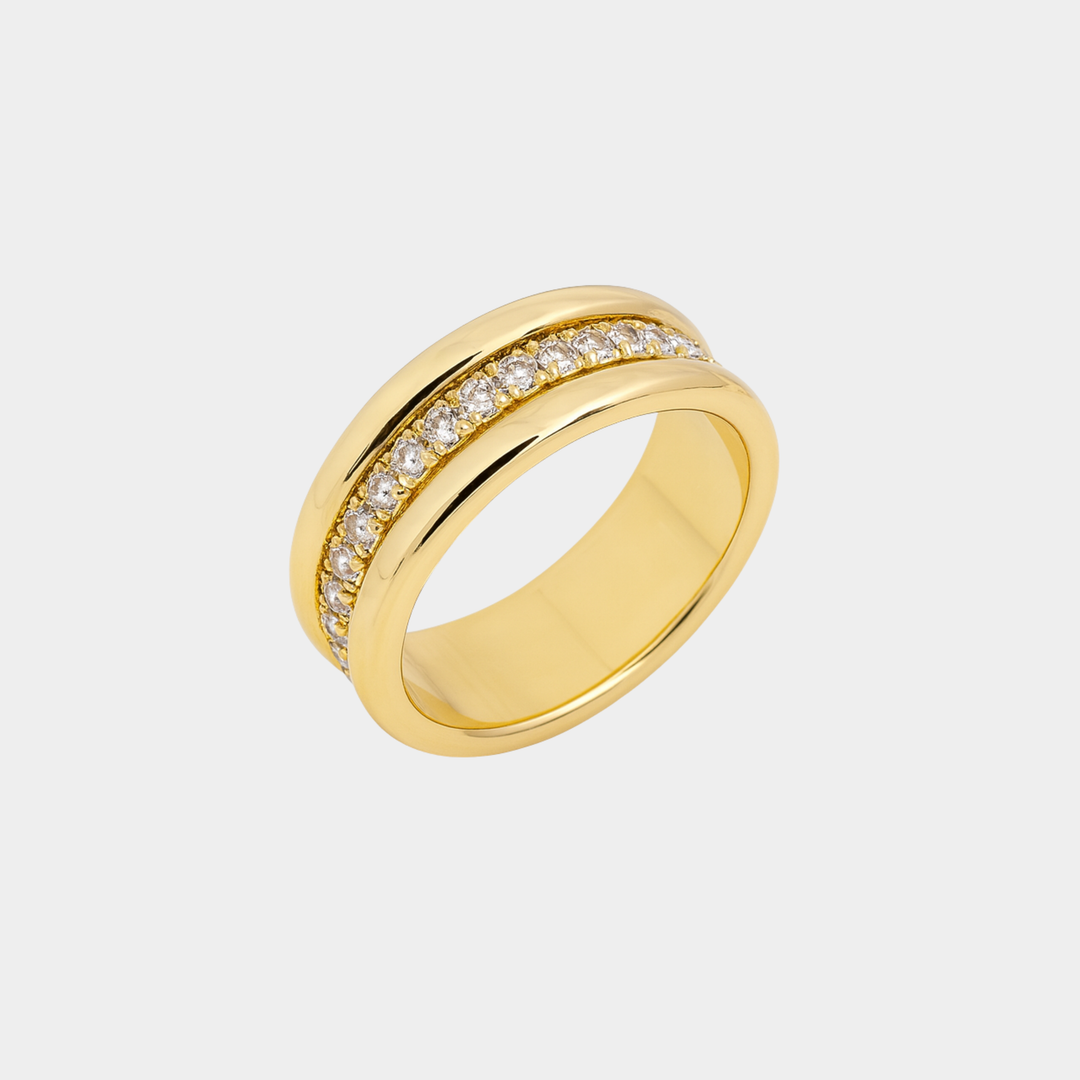 Siobhán - Elegant Ring with Zirconia and Built-in Double Decoration