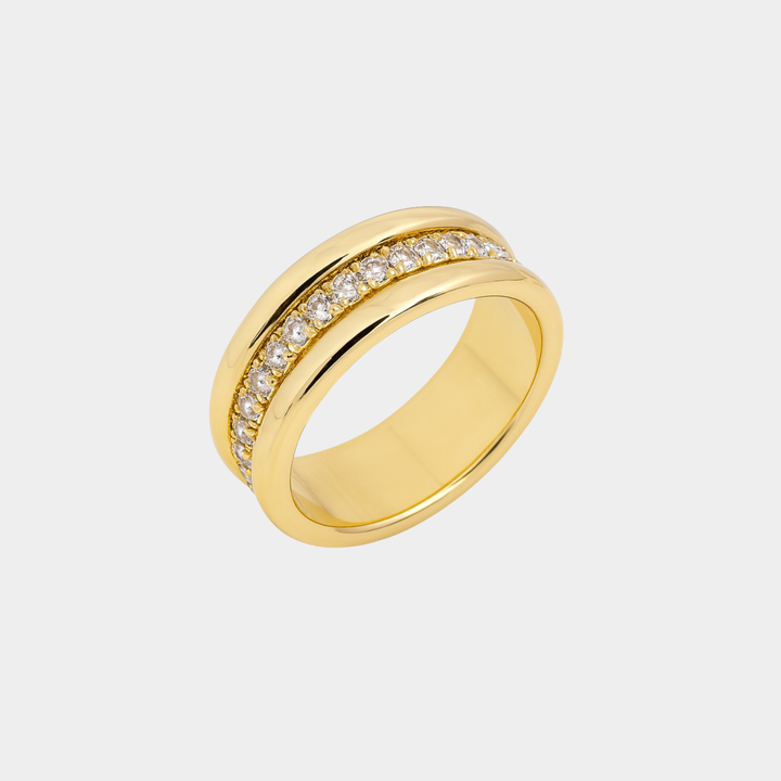 Siobhán - Elegant Ring with Zirconia and Built-in Double Decoration