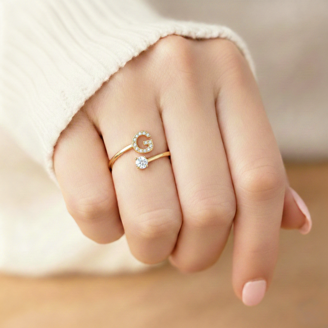 Camille - Adjustable ring with initials