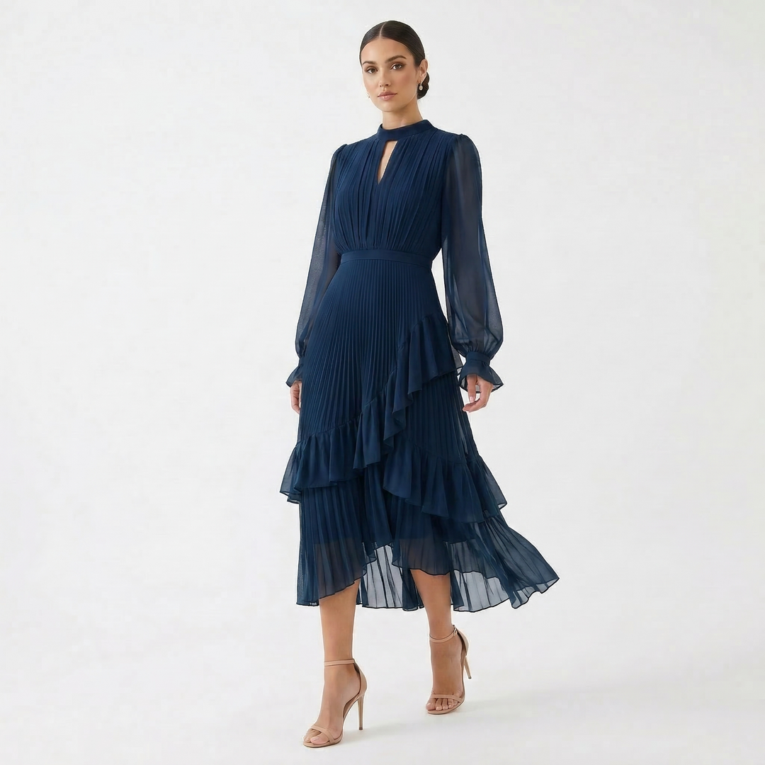 Róisín - Pleated Dress with Wide Sleeves