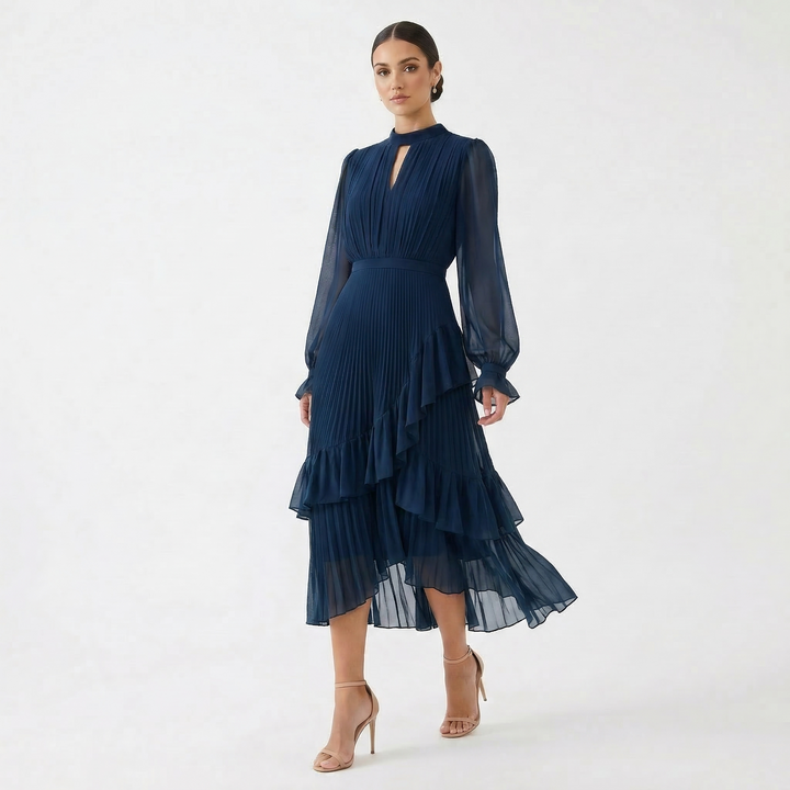 Róisín - Pleated Dress with Wide Sleeves
