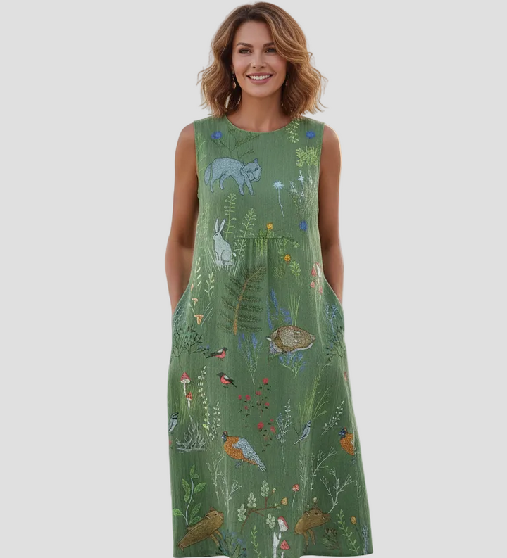 Saoirse | Forest Green Midi Dress